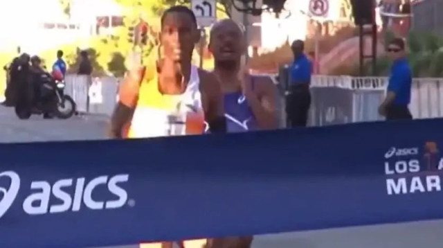 סיום מדהים למרתון לוס אנג'לס (צילום: צילום מסך, מתוך X (לשעבר טוויטר))