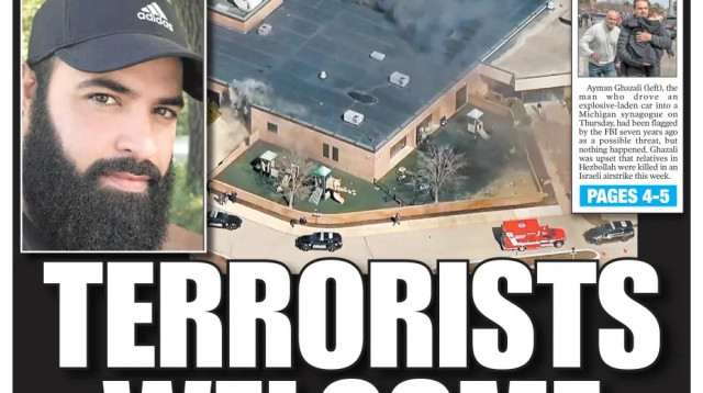 המחבל שביצע את ניסיון הפיגוע בבית הכנסת במישיגן (צילום: צילום מסך ניו יורק טיימס)