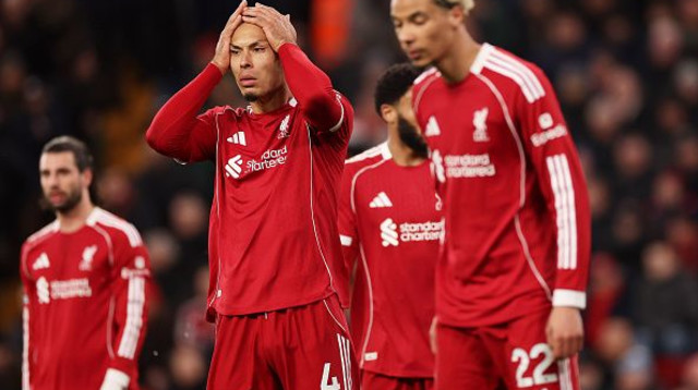 וירג'יל ואן דייק תופס את הראש (צילום: Carl Recine / Staff)