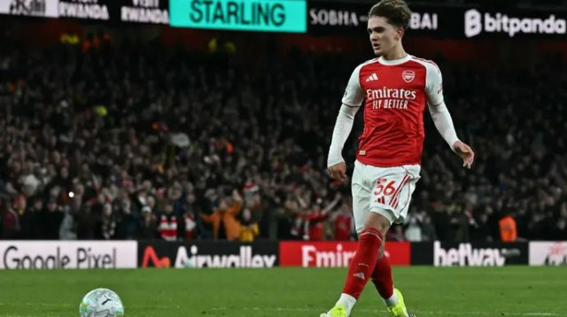 ילד פלא. מקס דאומן כובש את שער הבכורה (צילום: GettyImages, BEN STANSALL/AFP)