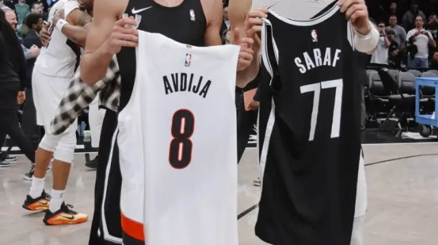 בן שרף שחקן ברוקלין נטס ודני אבדיה שחקן פורטלנד (צילום: GettyImages)