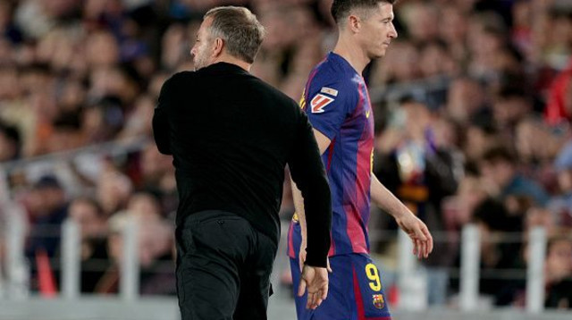 רוברט לבנדובסקי והאנזי פליק (צילום: Soccrates Images)