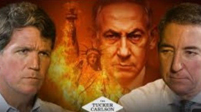 טאקר קרלסון וגלן גרינוולד (צילום: צילום מסך)