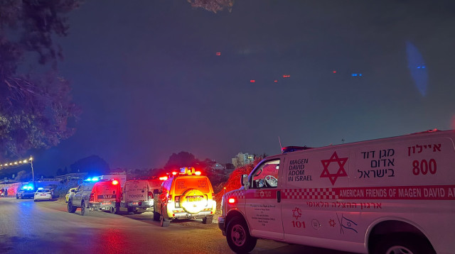 זירת הירי בלוד (צילום: תיעוד מבצעי מד"א)