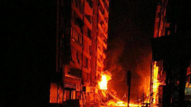 תקיפה בביירות (צילום: רשתות ערביות)