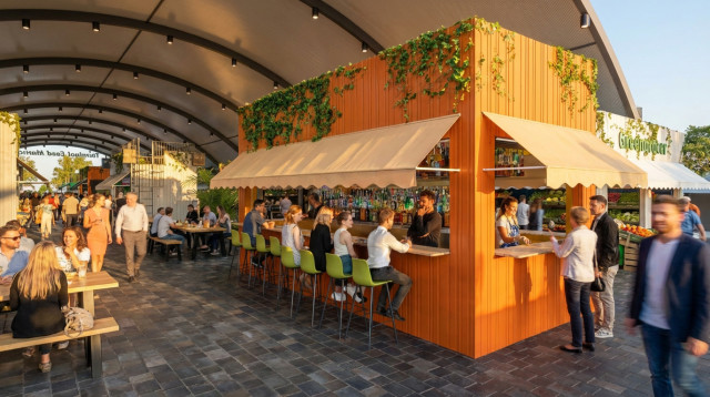 הדמיית שוק האוכל פארק הטרמינל  (צילום: אנריקה סגרה אדריכלים)