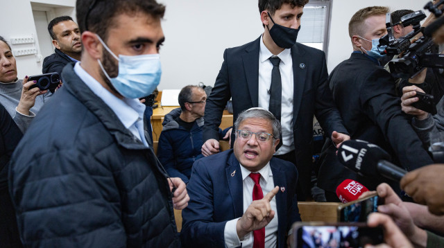 איתמר בן גביר בבית המשפט בדיון על קידום רינת סבן (צילום: יונתן זינדל פלאש 90)