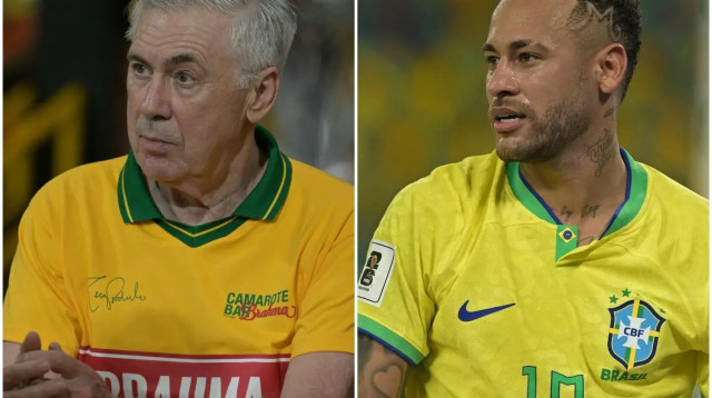 ניימאר, קרלו אנצ'לוטי (צילום: GettyImages, עיבוד תמונה)