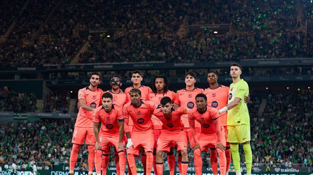 שחקני ברצלונה (צילום: Gettyimages)