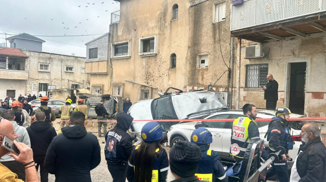 זירת נפילה בכפר קאסם (צילום: תיעוד מבצעי מד"א)