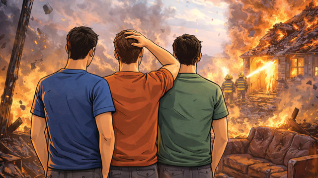 המחששה שנמחקה מפגיעת טיל מעזה. מאגר של זיכרונות יקרים ורגעים חד-פעמיים (צילום: AI)