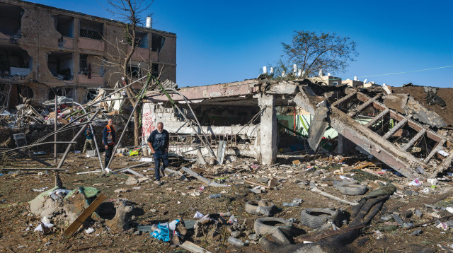 זירת הנפילה בדימונה (צילום: חיים גולדברג, פלאש 90)