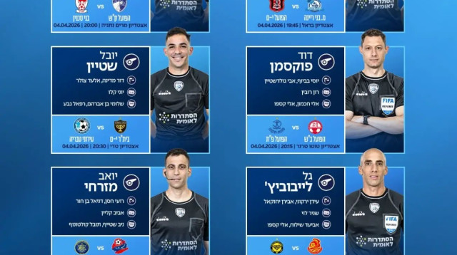 לוח שיבוצי שופטים למחזור החזרה מפגרה (צילום: עיבוד תמונה, איגוד השופטים)