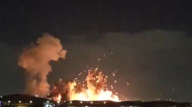 תקיפה באספהאן, איראן (צילום: צילום מסך רשתות חברתיות)