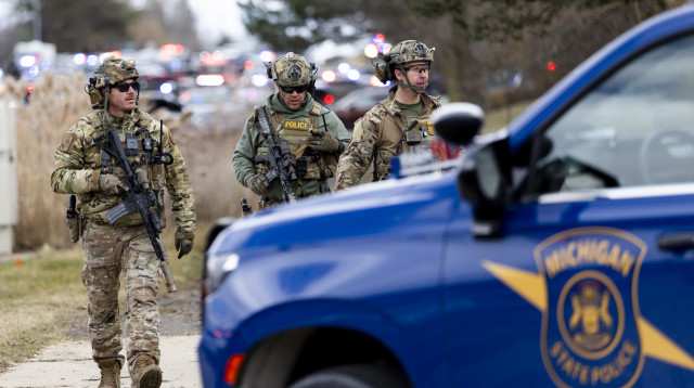 זירת הפיגוע במישיגן (צילום: Emily Elconin/Getty Images)