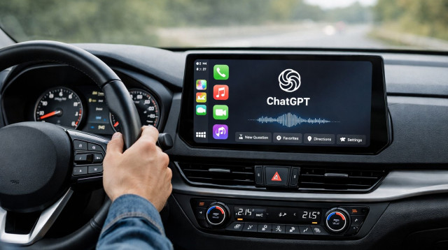 הדמיית צ'אט ג'פיטי ברכב (צילום: מעריב אונליין)