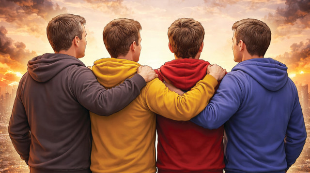 ארבעה בנים (צילום: בינה מלאכותית)