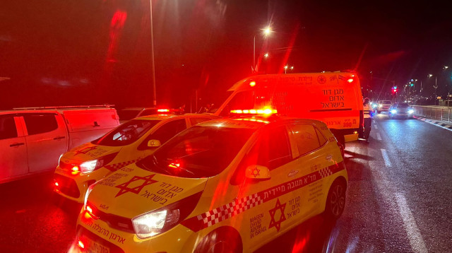 אמבולנסים בזירת התאונה (צילום: תיעוד מבצעי מד"א)