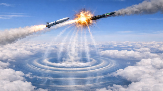 יירוט טילים: גלי הקול מהפיצוץ (צילום: מעריב אונליין)