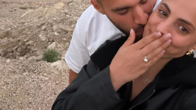 לינוי אשרם ובן הזוג מאורסים (צילום: פרטי)