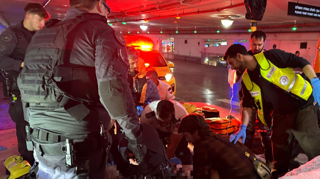 מזירת האירוע במקלט (צילום: תיעוד מבצעי מד"א)