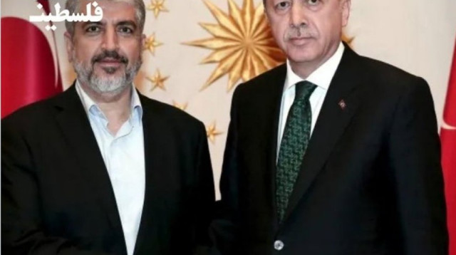 רג'פ טאיפ ארדואן נפגש עם משלחת חמאס באיסטנבול (צילום: תמונה לפי סעיף 27א' לחוק זכויות יוצרים)