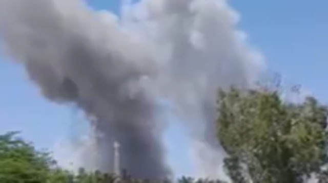 תקיפה באי חארג'  (צילום: רשתות ערביות)