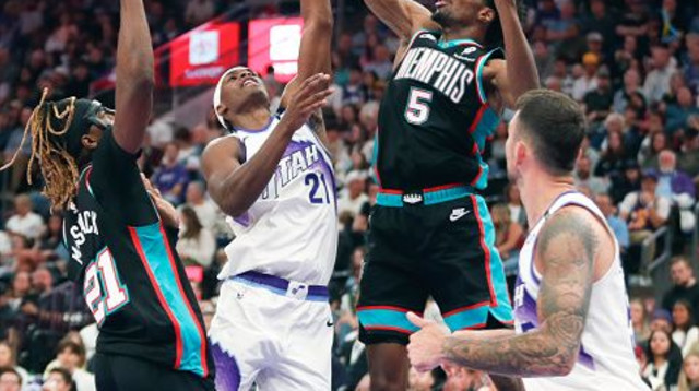 שחקני ממפיס גריזליס ויוטה ג'אז (צילום: Getty images)