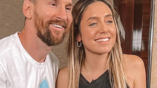 ליאו מסי והעיתונאית הארגנטינאית סופי מרטינס (צילום: מסך, אינסטגרם)