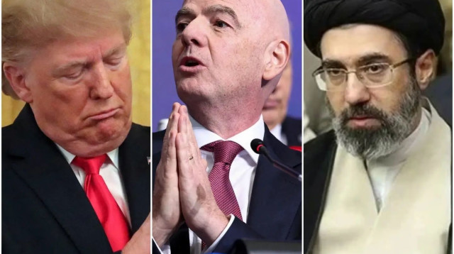 מתיחות עם איראן לקראת המונדיאל: אינפנטינו לצד חמינאי ודונלד טראמפ (צילום: עיבוד תמונה, גטיאימג'ס, רויטרס)