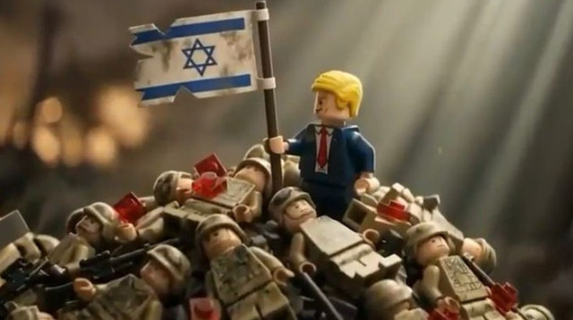 תעמולה אנטי-ישראלית באמצעות שימוש בדמויות לגו (צילום: צילום מסך)