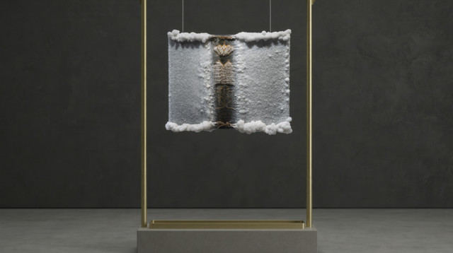 לפני-מי-_-סיגלית-לנדאו_-תורה-פתוחה_-2021_-מעיל-לספר-תורה-שהוטבל-בים-המלח_-אוסף-אורי-קרובינר_-תל-אביב (צילום: יחצ)