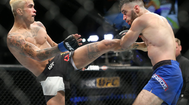 לוחם ה-UFC גודופרדו פפה (משמאל) (צילום: GettyImages)