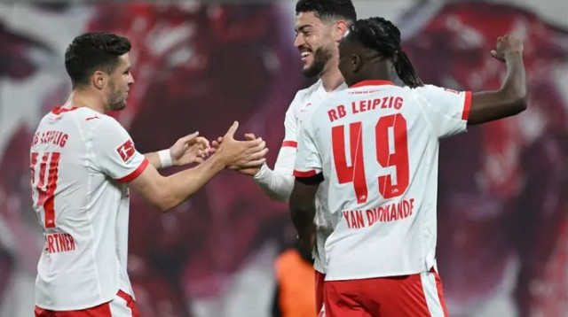 בלי בעיות. לייפציג חוגגת (צילום: רויטרס)