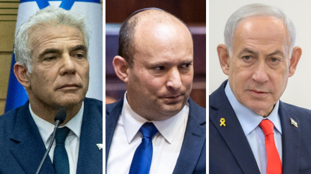 בנימין נתניהו, נפתלי בנט, יאיר לפיד (צילום: יונתן זינדל פלאש 90,מעיין טואף/לע״מ)