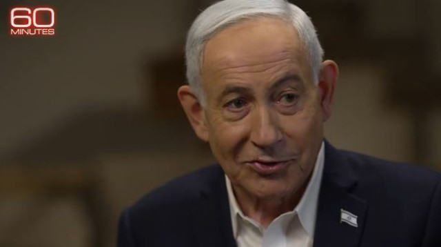 ראש הממשלה בנימין נתניהו בראיון ל-"60 דקות" (צילום: צילום מסך רשתות חברתיות)