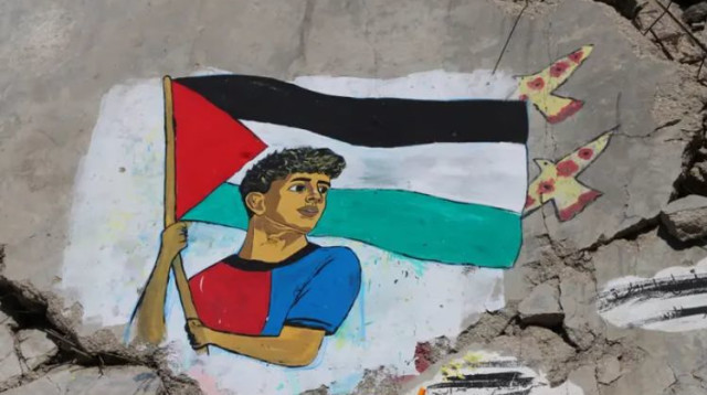 דיוקן של לאמין ימאל בעזה (צילום: רויטרס)