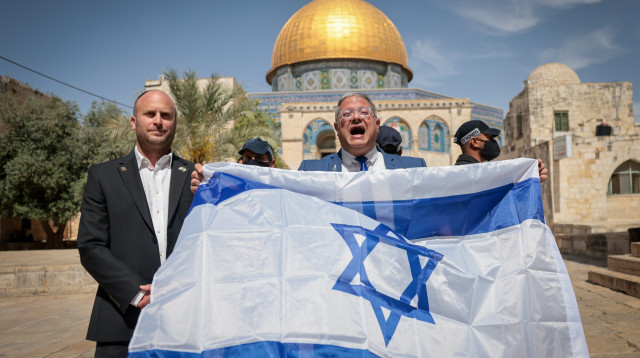 איתמר בן גביר בהר הבית, יום ירושלים 2026 (צילום: Yonatan Sindel/Flash90)