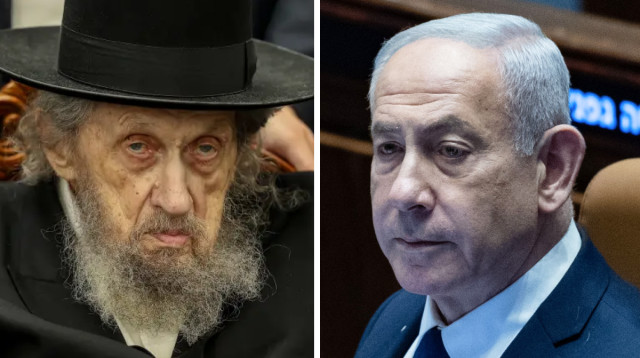 בנימין נתניהו, הרב לנדאו (צילום: שלומי כהן, פלאש 90,יונתן זינדל פלאש 90)