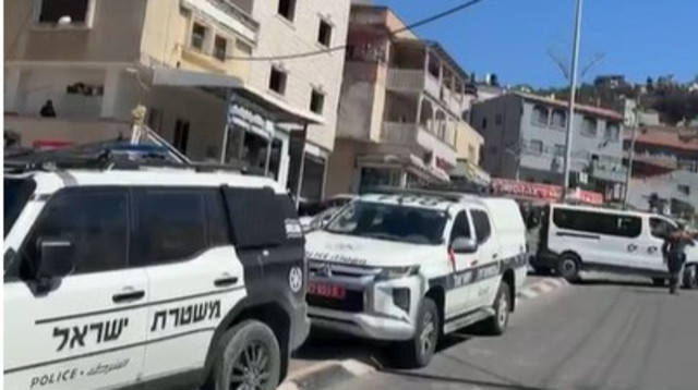 זירת הירי באום אל פאחם (צילום: צילום מסך: תיעוד מבצעי מד"א)