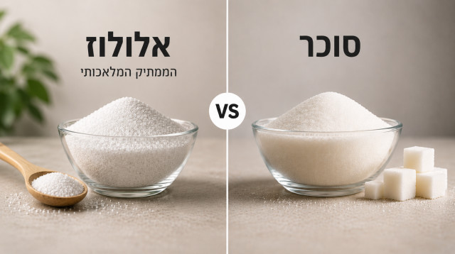 סוכר מול אלולוז (צילום: AI)