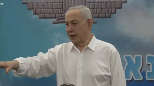 בנימין נתניהו בביקור בחטיבת החשמונאים (צילום: עומר מירון /לע"מ)