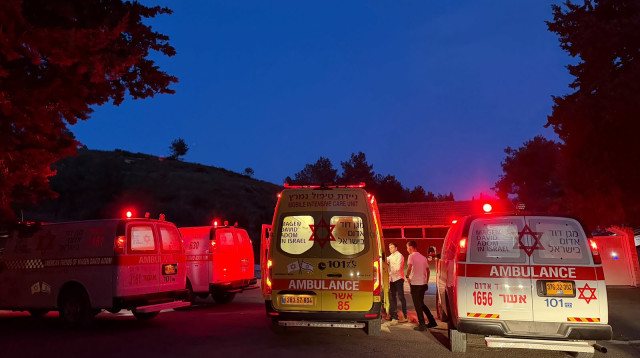 מזירת תאונת הטרקטורון (צילום: תיעוד מבצעי מד"א)