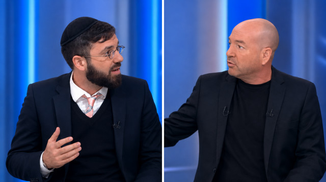 עימות בין אייל ברקוביץ' לדולב דוידוביץ' ב"מוריה ברקו" ברשת 13 (צילום: צילום מסך, יוטיוב)