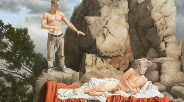Wes Hempel, Spell 2, 2015, oil on canvas, 36 × 30 inches (צילום: Courtesy of www.WesHempel.com)