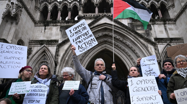 מחאה למען ארגון Palestine Action בלונדון (צילום: רויטרס)