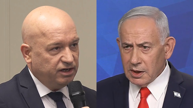 בנימין נתניהו, מואב ורדי (צילום: צילום מסך כאן 11)