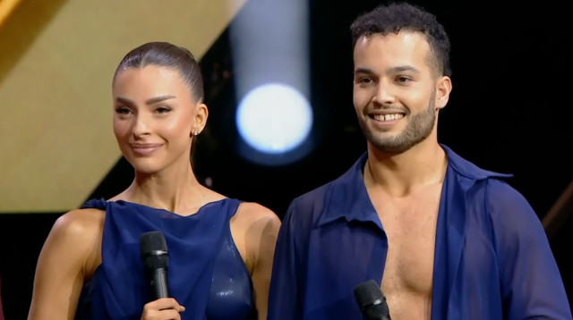 דיאן שוורץ ולוטם מדמוני, "רוקדים עם כוכבים" (צילום: צילום מסך קשת 12)