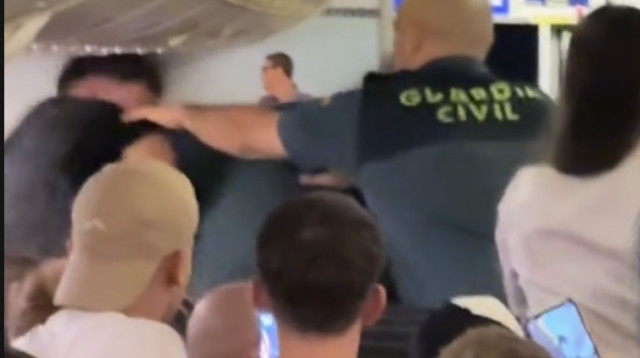 נוסע מכה שוטר בטיסת ריינאייר (צילום: צילום מסך לפי סעיף 27א)
