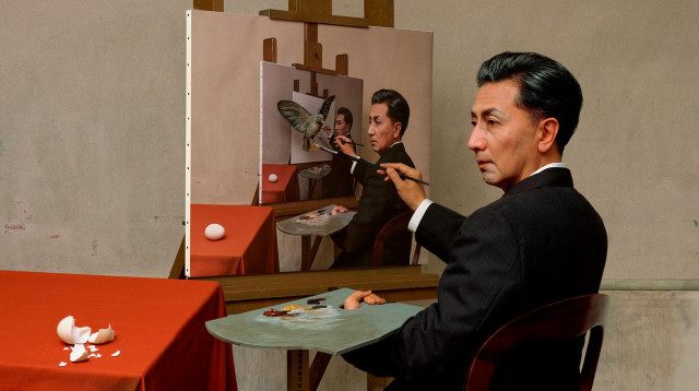 Yasumasa Morimura, Self-Portraits through Art History (Magritte / Triple Personality) (צילום: Luhring Augustine website)